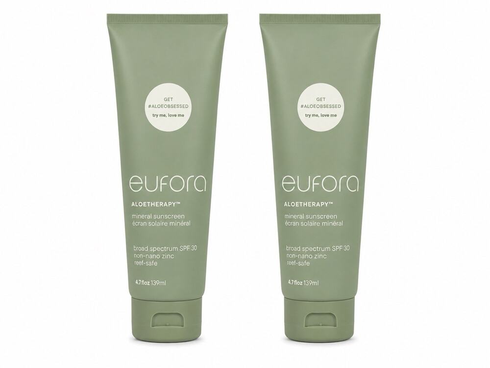 2x Eufora AloeTherapy Mineral Sunscreen SPF 30 4.7 oz Non-Nano Zinc